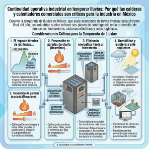 Continuidad operativa industrial en temporada de lluvias: Por qué las calderas y calentadores comerciales son críticos para la industria en México