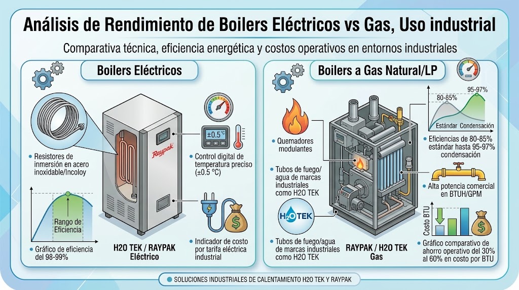 Boilers eléctricos vs. boilers de gas en la industria: Análisis de rendimiento y guía de selección.